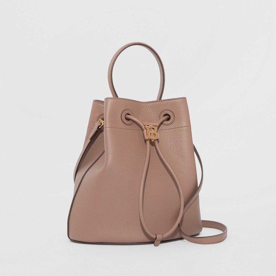 Kvinnor Burberry Crossbody | Liten Tb Bucket Bag Ljus sadelbrun