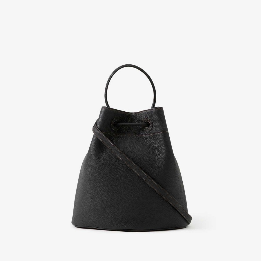 Kvinnor Burberry Crossbody | Liten Tb Bucket Bag Svart