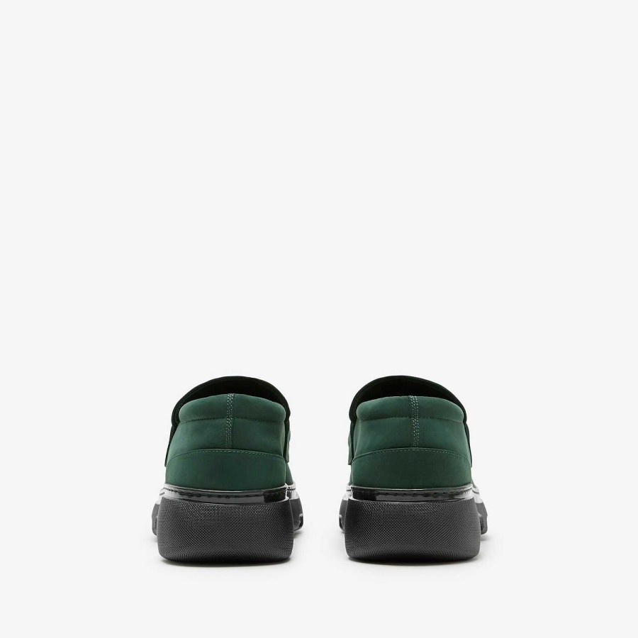 Män Burberry Loafers & Snörbyxor | Nubuck Creeper Clamp Loafers Vin