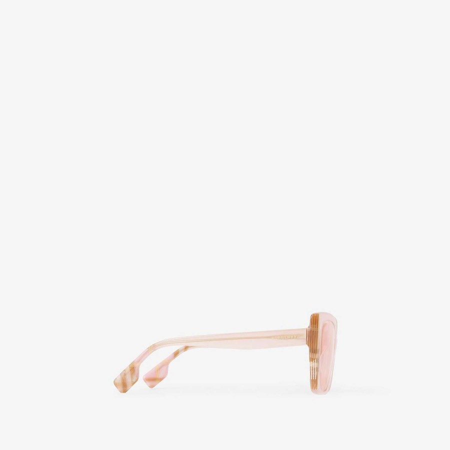 Kvinnor Burberry Solglasögon | Check Oversized Cat-Eye Frame solglasögon Blek rosa