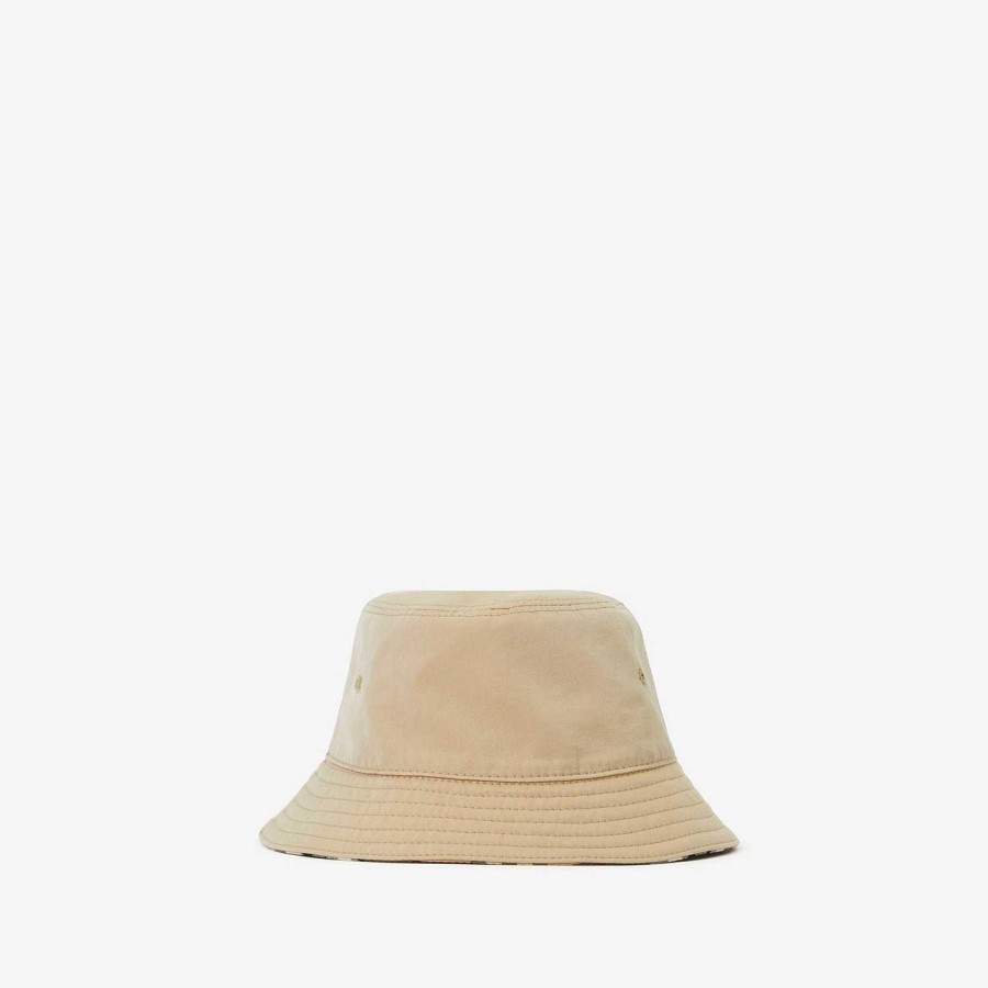 Barn Burberry Hattar & strumpor|Babypresenter | Gabardine Vändbar Bucket Hat Honung