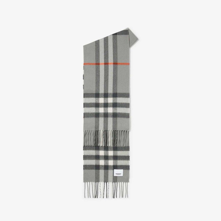 Barn Burberry Badkläder|Scarves | Check Cashmere Scarf Vintage grå