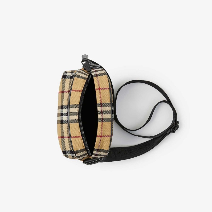 Män Burberry Check|Crossbody | Freddie väska Arkiv Beige