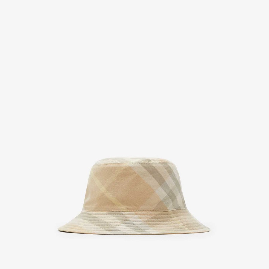 Män|Kvinnor Burberry Mössor & handskar | Vändbar Bucket Hat i bomullsblandning Lin