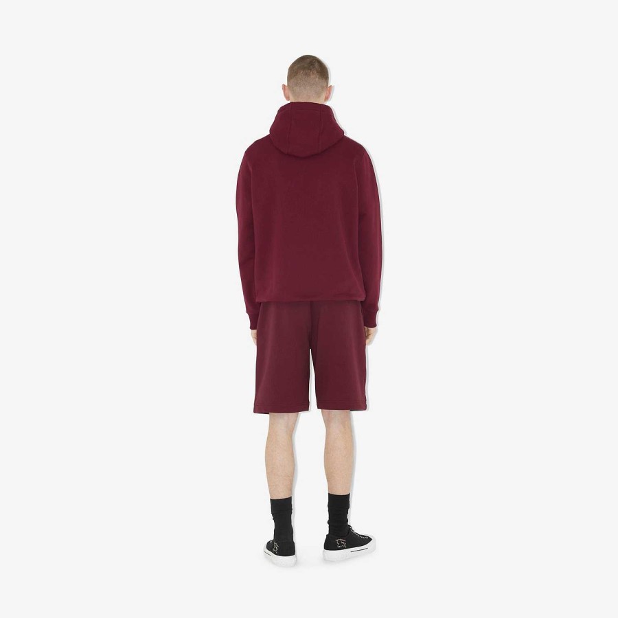 Män Burberry Tröjor och tröjor | Ekd Cotton Hoodie Deep Crimson