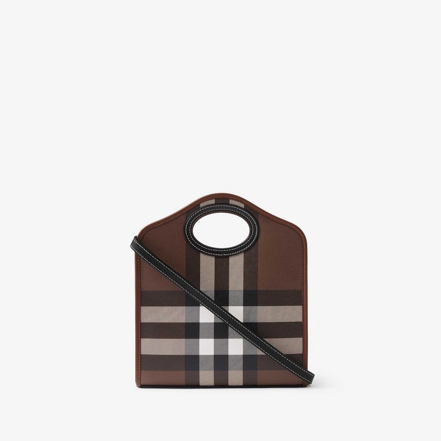 Kvinnor Burberry Kontroll|Övre handtag|Tvärkropp | Mini Pocket Bag Mörk björkbrun