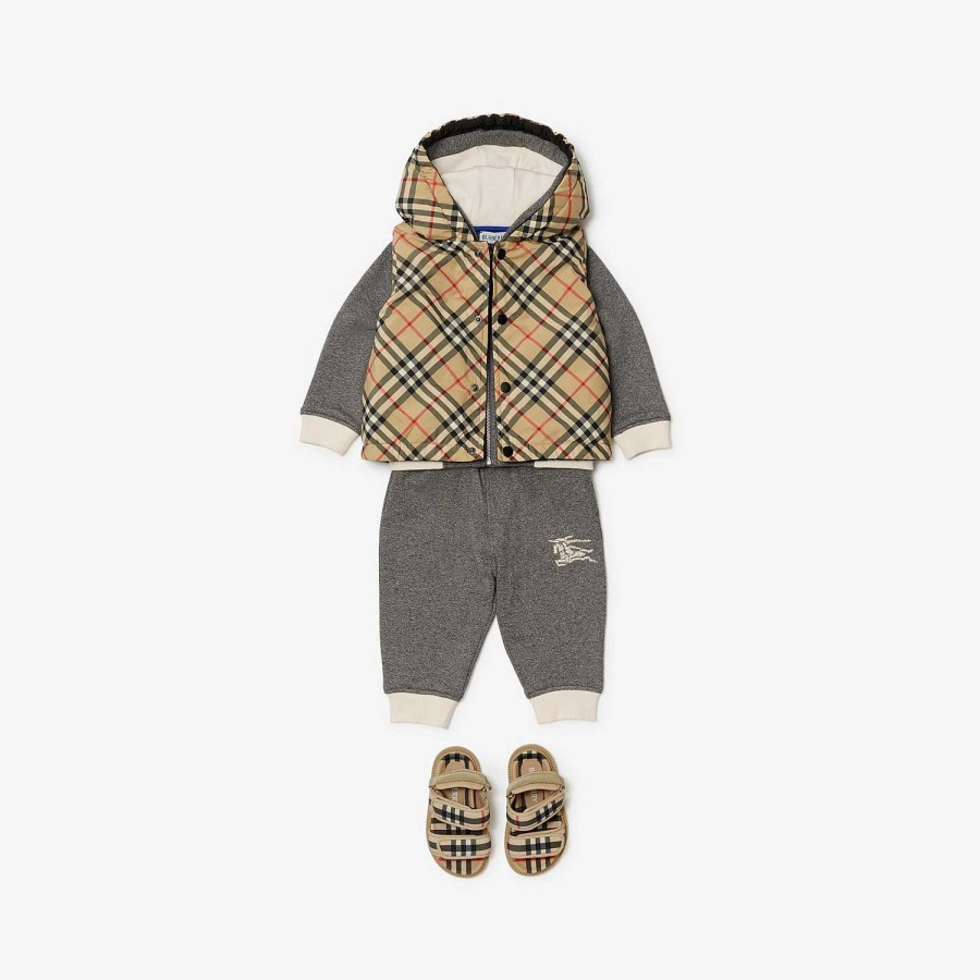 Barn Burberry Babypresenter|Kaffor och jackor | Vändbar Check Gilet Arkiv Beige