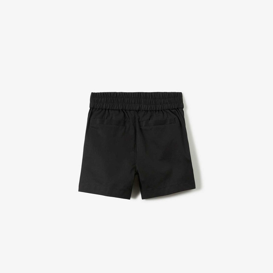 Barn Burberry Kjolar & Byxor | Ekd Motiv Cotton Twill Chino Shorts Svart