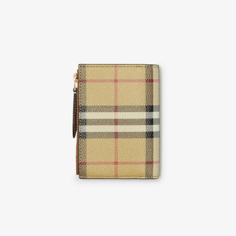 Kvinnor Burberry Plånböcker & kortfodral | Kolla Small Bifold Wallet Arkiv Beige