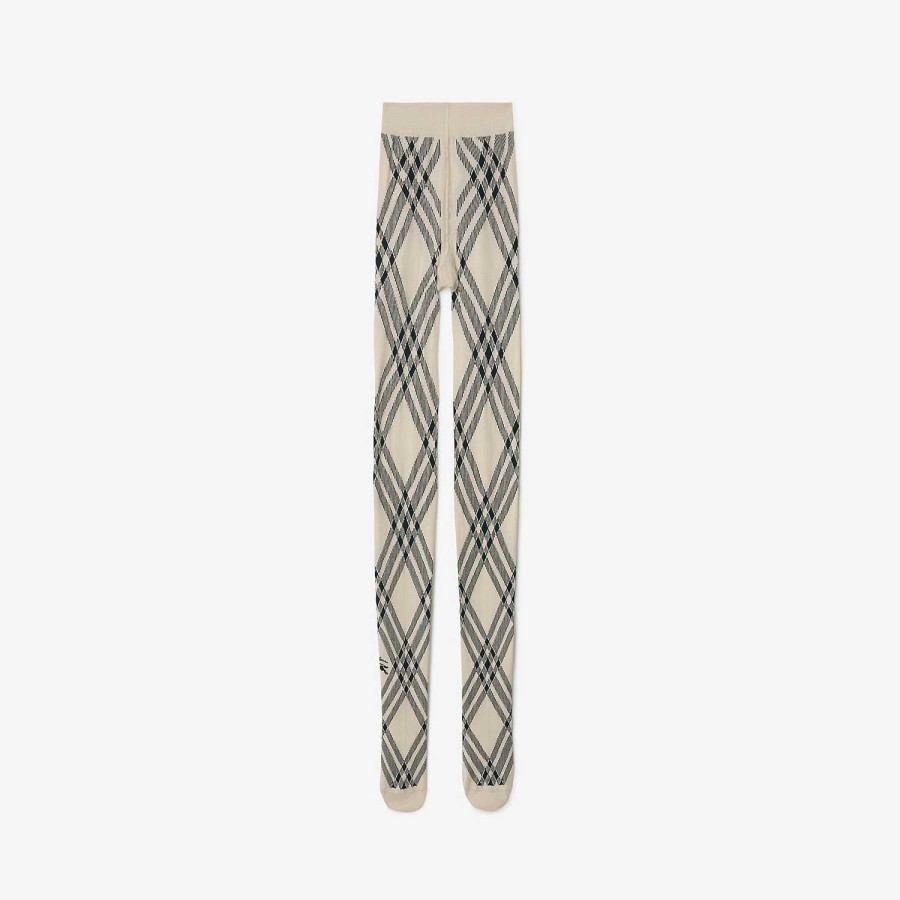 Kvinnor Burberry Strumpor & Tights | Kolla ullblandningstights Lin/murgröna