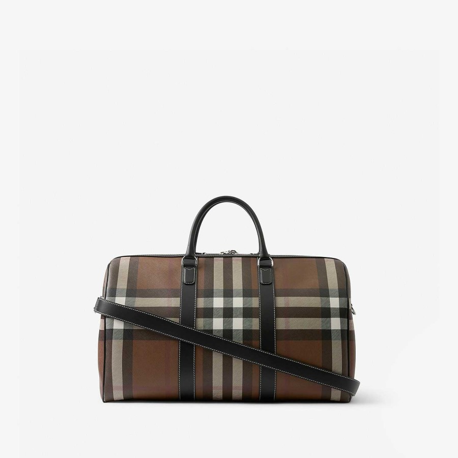 Män Burberry Personliga presenter|Check|Holdalls | Boston Holdall Mörk björkbrun