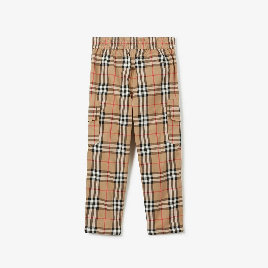 Barn Burberry Badkläder|Byxor och shorts | Kolla bomullsbyxor Arkiv Beige