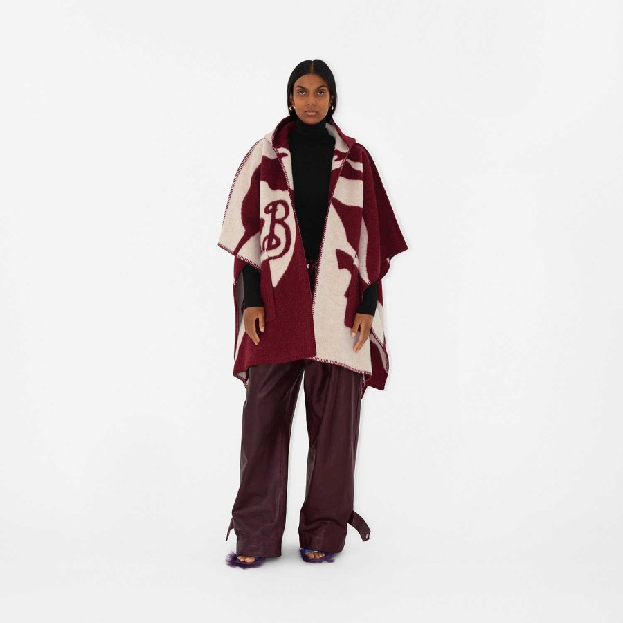 Kvinnor Burberry Capes | Ekd Wool Filt Cape Krusning