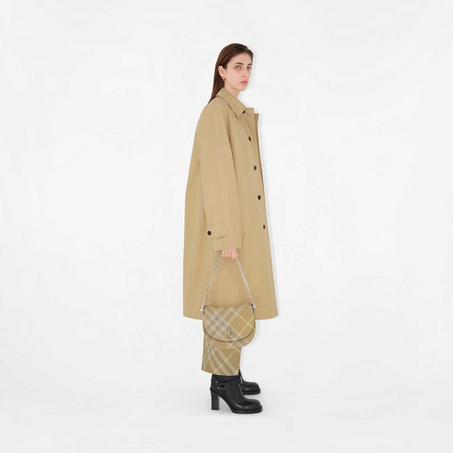 Kvinnor Burberry Kappor & jackor|Trenchcoats | Lång Cotton Blend Car Coat Lin