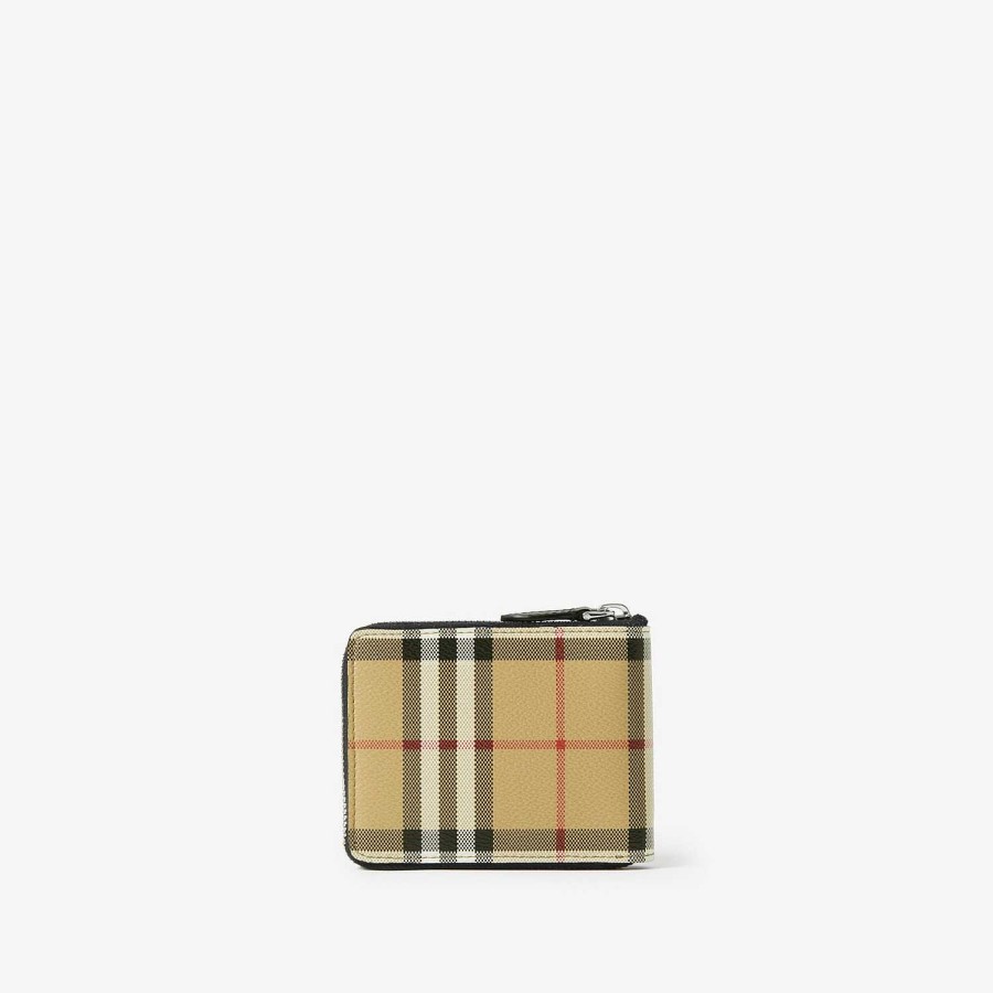 Män Burberry Personliga presenter|plånböcker och kortfodral | Kolla Ziparound Wallet Arkiv Beige