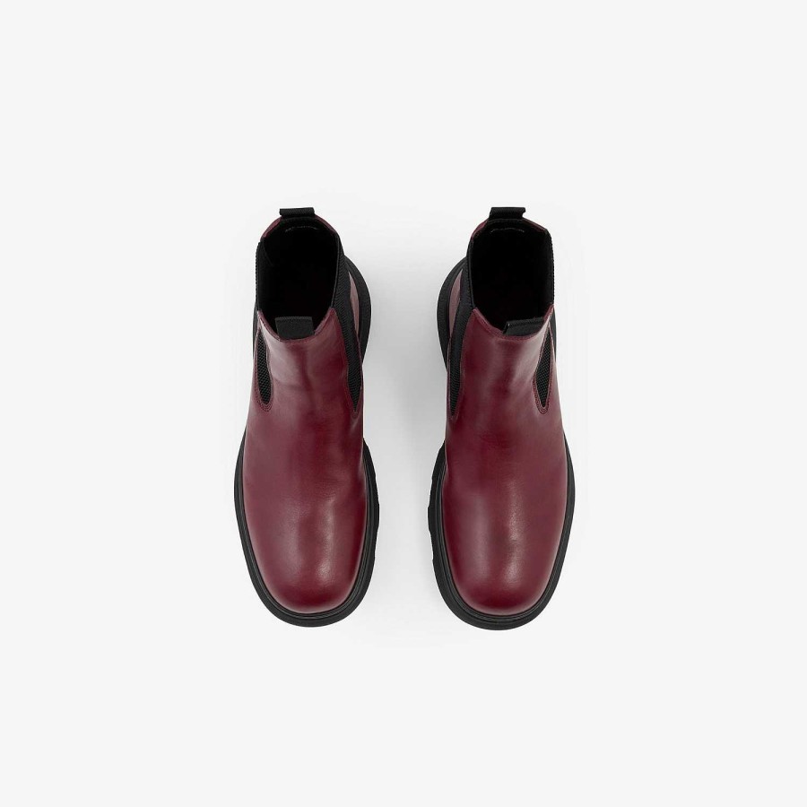 Män Burberry Stövlar | Läder Creeper Chelsea Boots Plommon