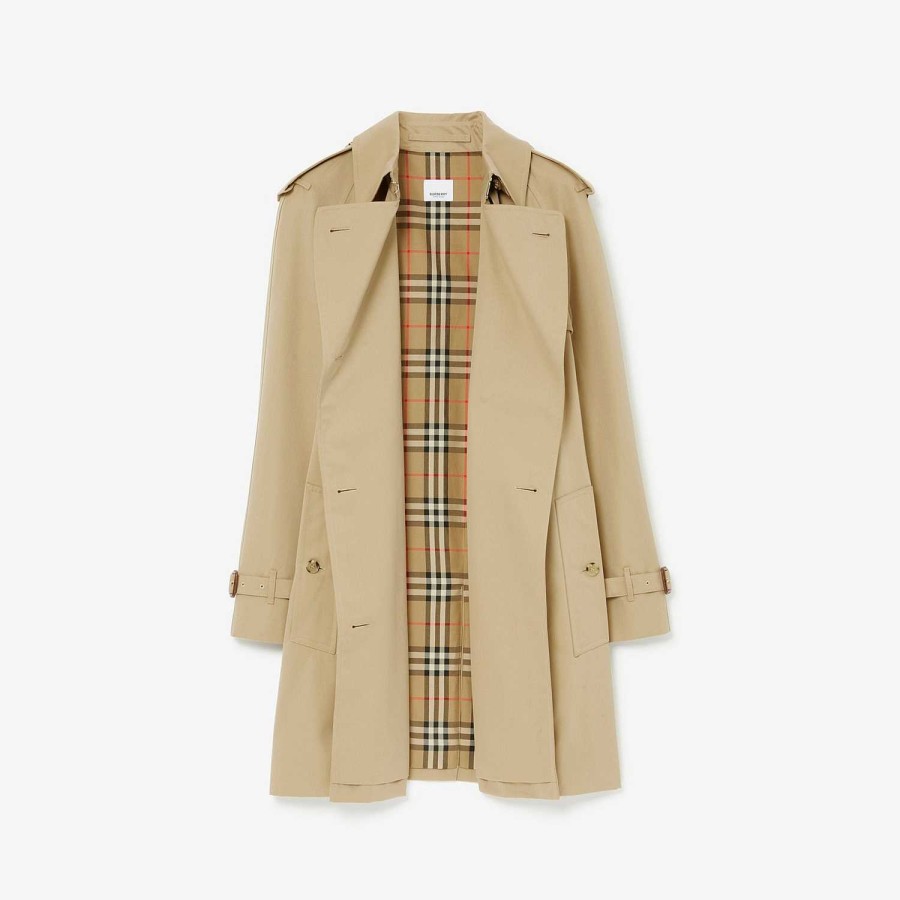 Kvinnor Burberry Kappor & jackor|Trenchcoats | Kort Gabardine trenchcoat Honung