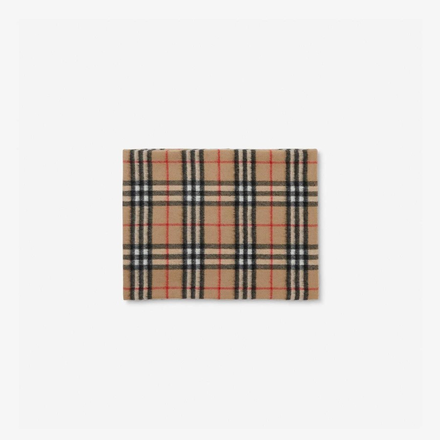 Barn Burberry Halsdukar|Badkläder | Vintage Check Cashmere Snood Arkiv Beige