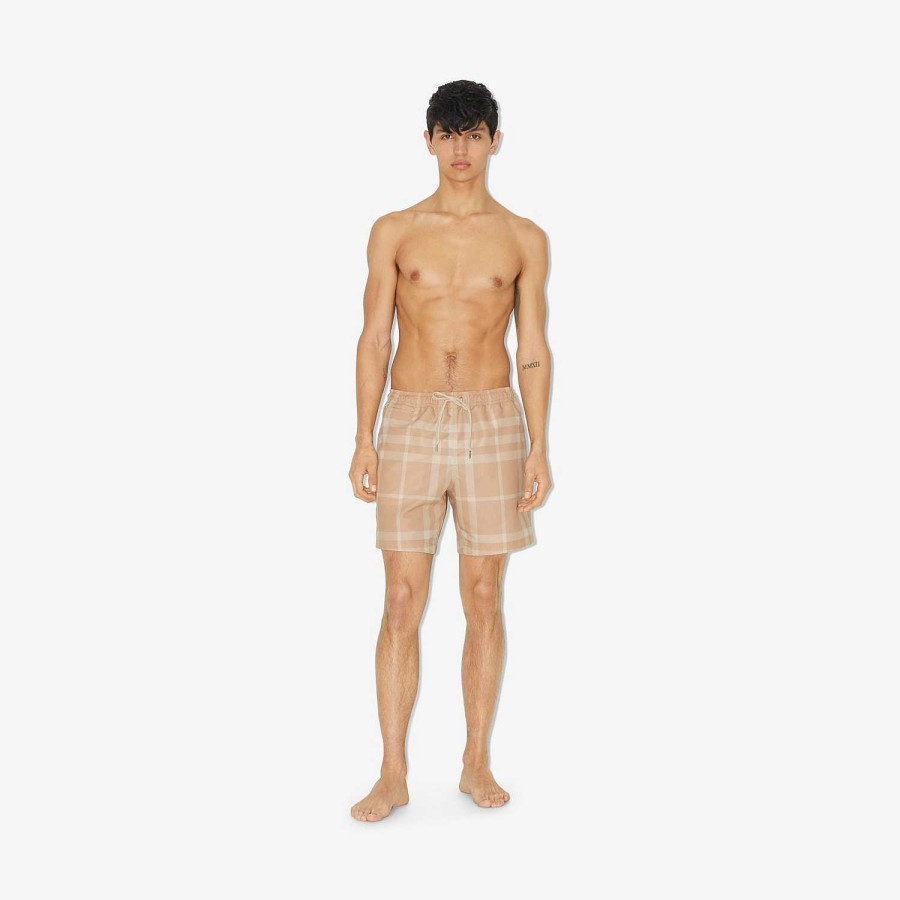 Män Burberry Badkläder|Byxor och shorts | Kolla Badshorts med dragsko Mjuk Fawn