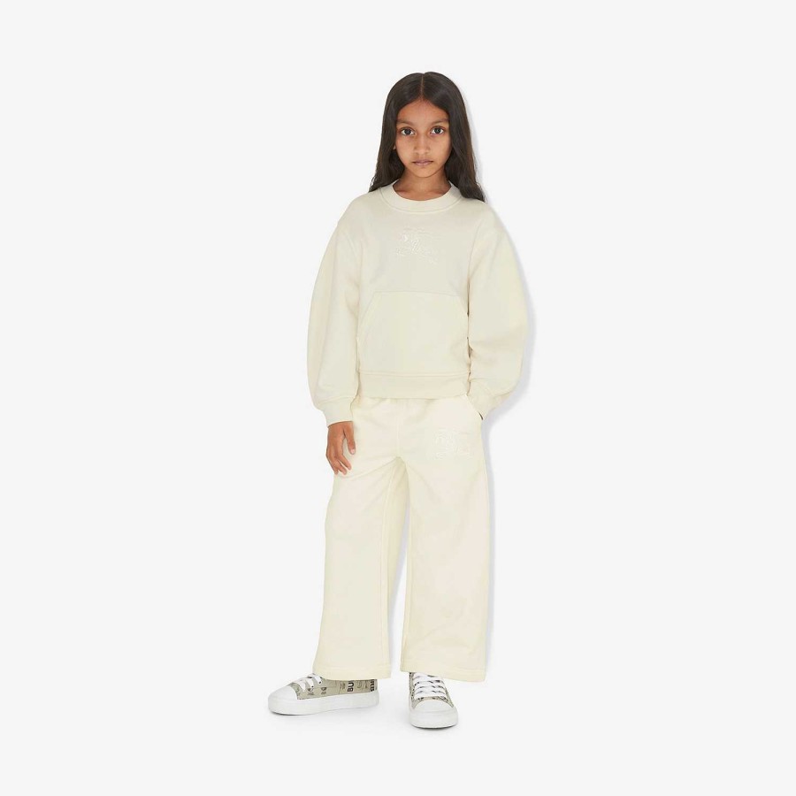 Barn Burberry Badkläder|Kjolar och byxor | Ekd Cotton Track Pants Blek kräm