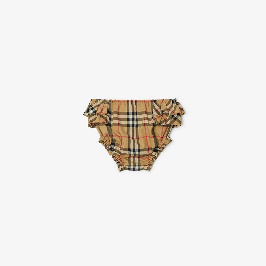 Barn Burberry Babypresenter|Kjolar och byxor | Kolla Stretch Cotton Bloomers Arkiv Beige