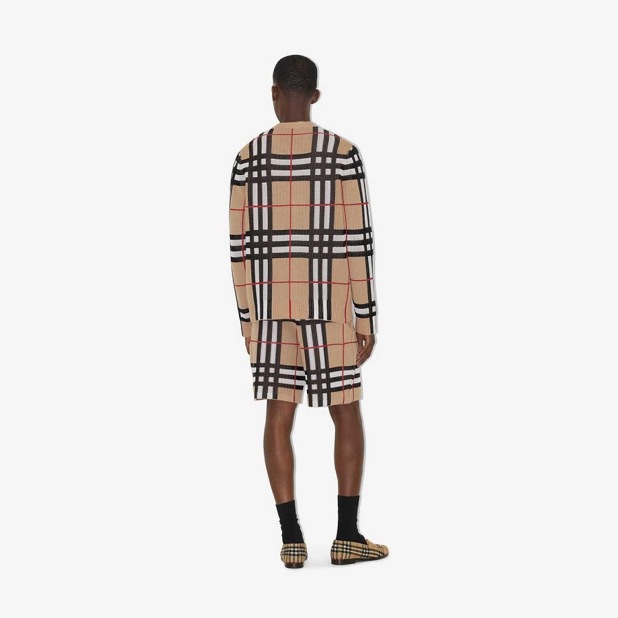 Män Burberry Stickat | Kolla Technical Cotton Cardigan Arkiv Beige