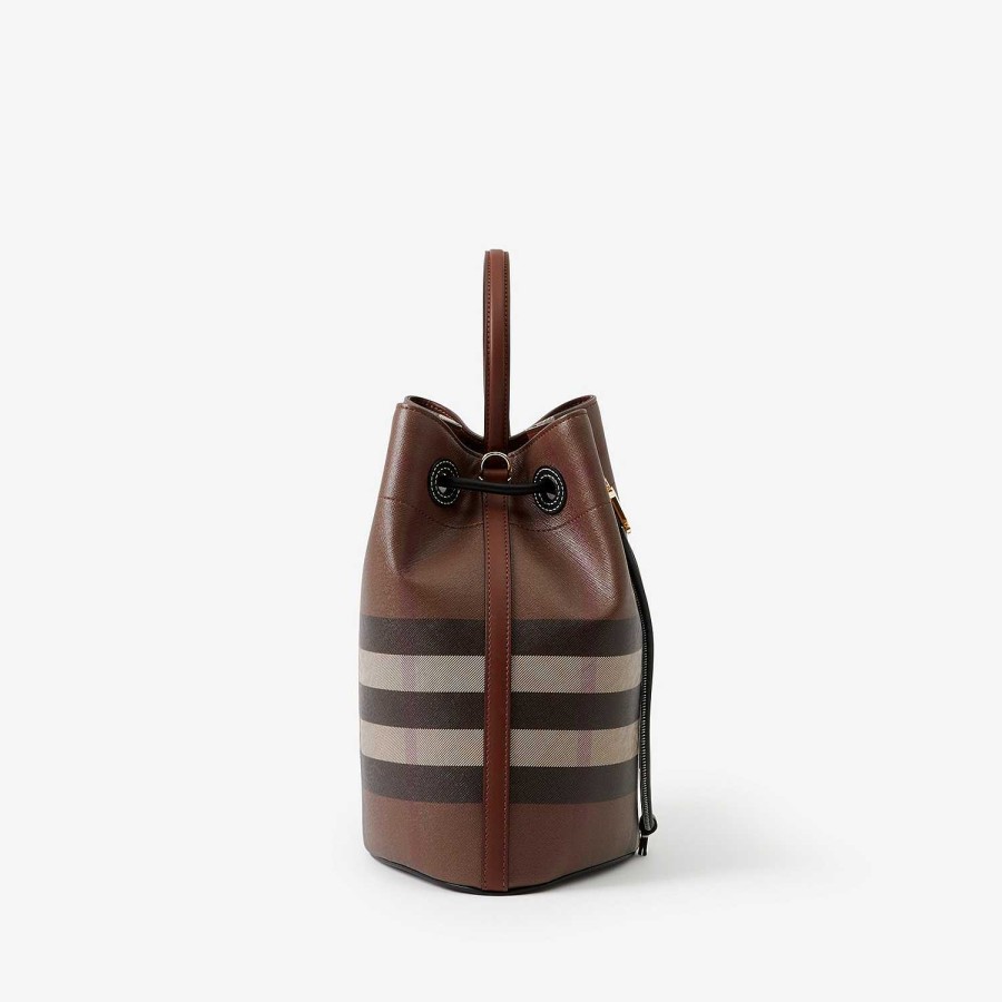 Kvinnor Burberry Crossbody|Kolla | Liten Tb Bucket Bag Mörk björkbrun