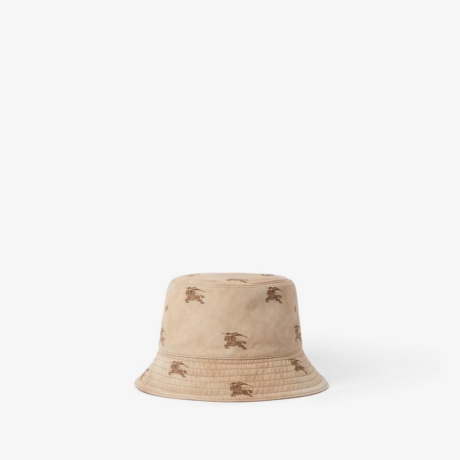 Män|Kvinnor Burberry Mössor & handskar | Ekd Technical Cotton Bucket Hat Mjuk Fawn