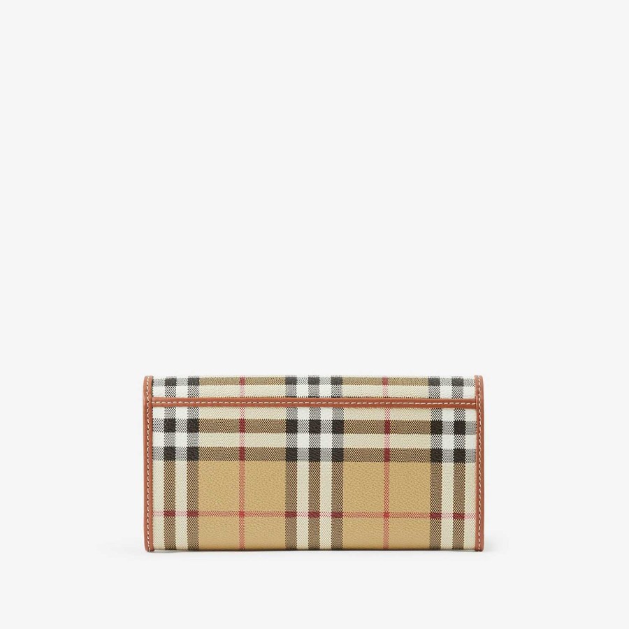 Kvinnor Burberry Personliga presenter|plånböcker och kortfodral | Kolla Continental Wallet Arkiv Beige