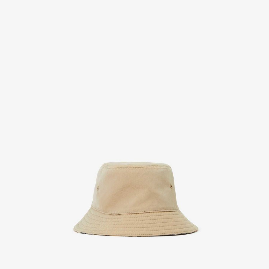 Barn Burberry Hattar & strumpor|Babypresenter | Gabardine Vändbar Bucket Hat Honung