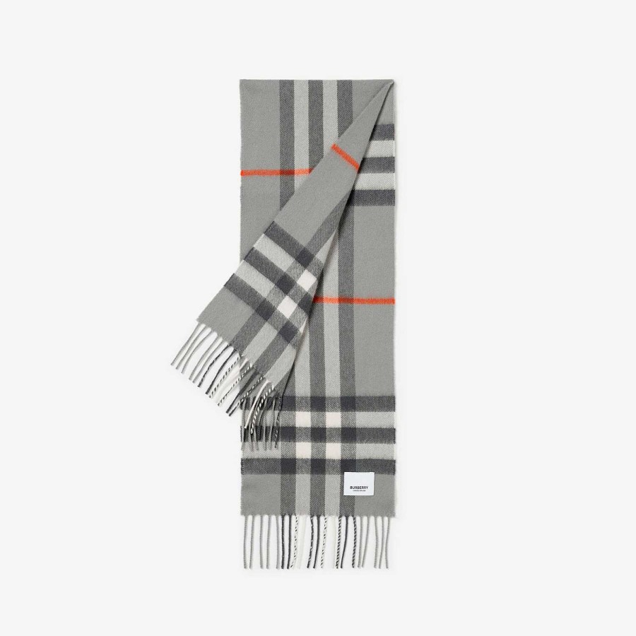 Barn Burberry Badkläder|Scarves | Check Cashmere Scarf Vintage grå