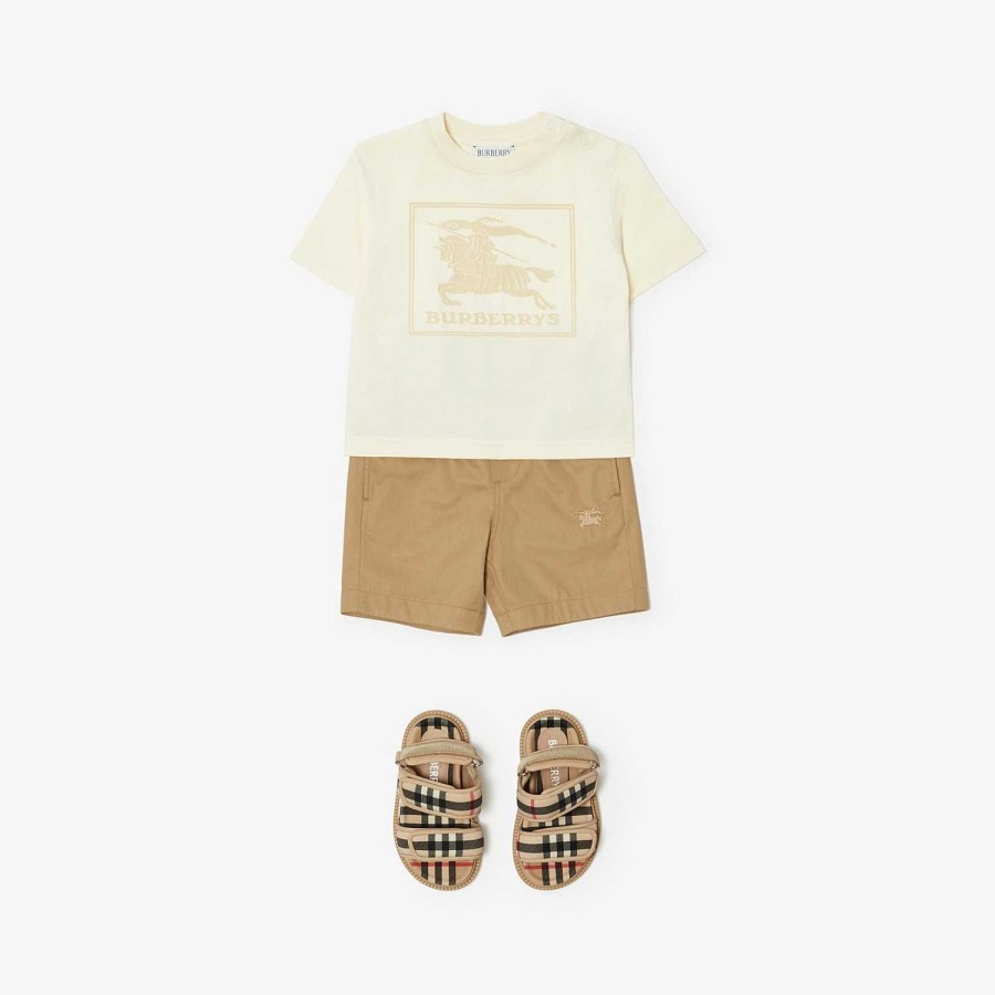 Barn Burberry Babypresenter|Toppar | Ekd T-shirt i bomull Blek kräm