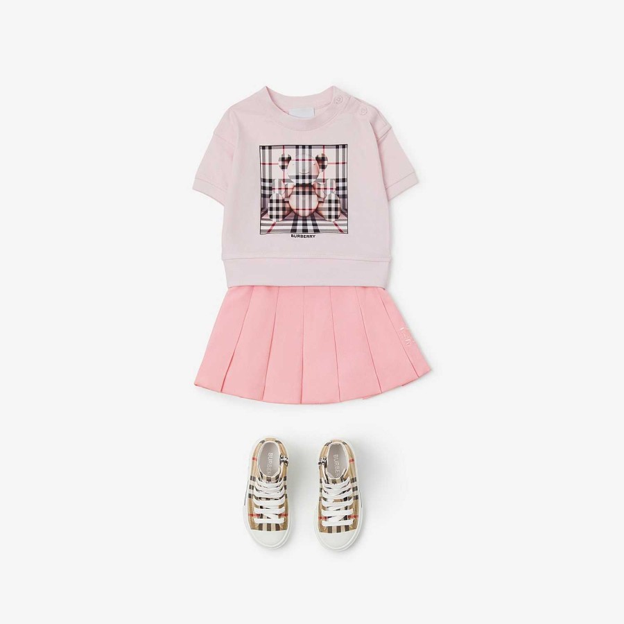 Barn Burberry Blast | Thomas Bear T-shirt i bomull Alabaster rosa