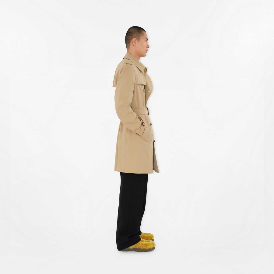 Män Burberry Kappor & jackor|Trenchcoats | Mellanlång Kensington Heritage Trench Coat Honung